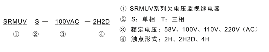 SRMUVS-110VAC-4H型号及其含义